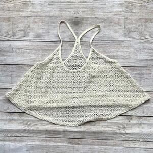 PINK Crochet crop Tank Top